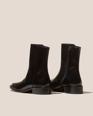 Hereu Boots | METLA POLISHED - Almond Toe Mid Calf Boot - Women