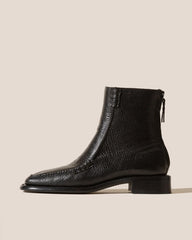Hereu Boots | QUADRA GRAINY - Square Toe Back Zip Boot - Women