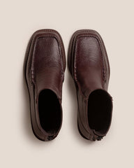 Hereu Boots | QUADRA GRAINY - Square Toe Back Zip Boot - Women