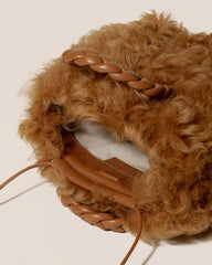 Hereu Crossbody Bags | BOMBON LONG HAIR SHEARLING - Small Plaited-handle Crossbody Bag - Women