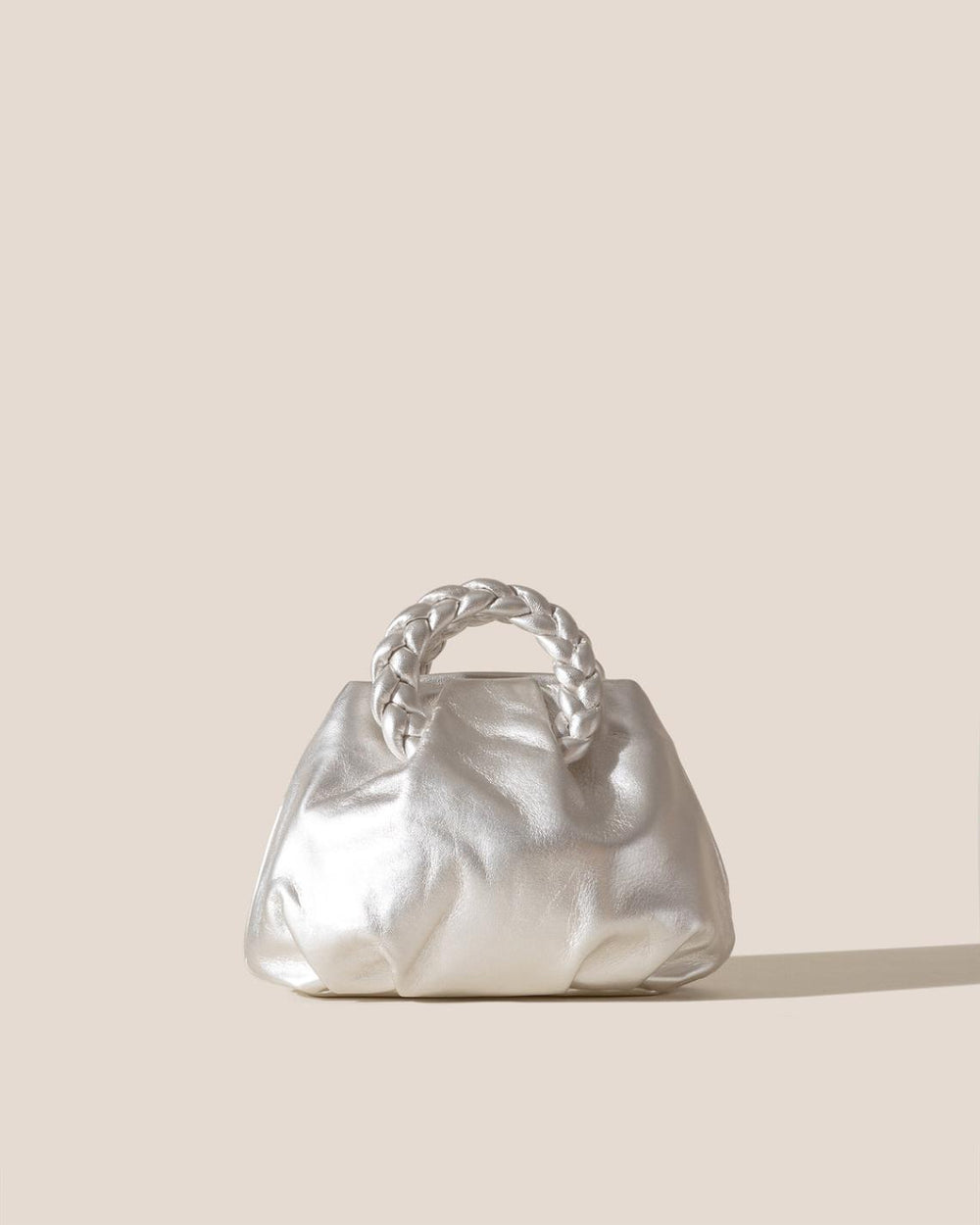 Hereu Crossbody Bags | BOMBON METALLIC - Small Plaited-handle Leather Crossbody Bag - Women