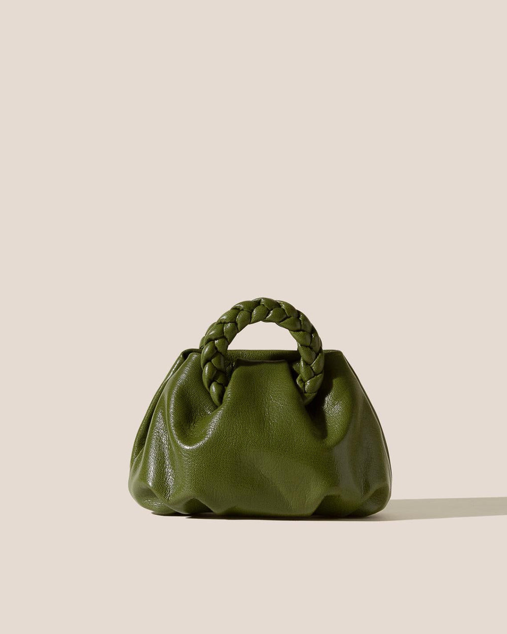Hereu Crossbody Bags | BOMBON SUPPLE SHINY - Plaited-handle Leather Crossbody Bag - Women