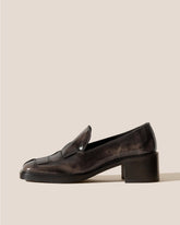 Hereu Heels | GUERA HEELED - Brushed Interwoven Slip-On Loafer - Women