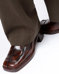 Hereu Heels | GUERA HEELED - Brushed Interwoven Slip-On Loafer - Women