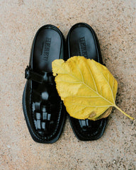 Hereu Loafers | BONELL - Woven T-bar Mule Loafer - Women