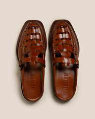 Hereu Loafers | BONELL - Woven T-bar Mule Loafer - Women