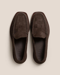 Hereu Loafers | NOMBELA SUEDE - Interwoven Detail Slip-on Loafer - Women