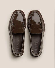 Hereu Loafers | SINEU GLOSSY - Interlaced-detail Slip-on Loafer - Women