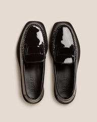 Hereu Loafers | SINEU GLOSSY - Interlaced-detail Slip-on Loafer - Women