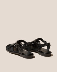 Hereu Sandals | ALARO EMBOSSED VEG-TAN - Square-Toe T-bar Sandal - Women