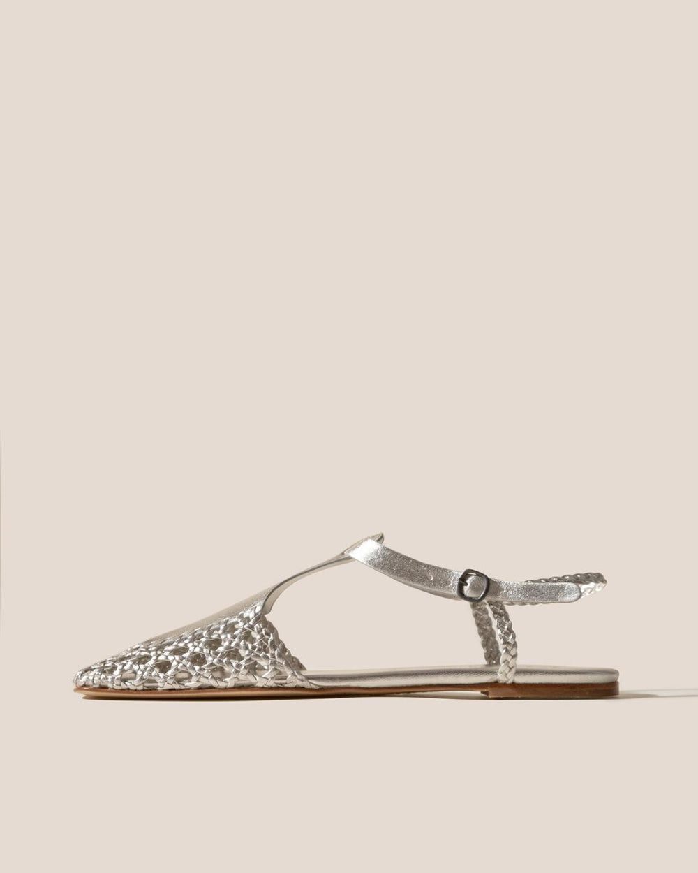 Hereu Sandals | REIXA METALLIC - Woven T-bar Sandal - Women
