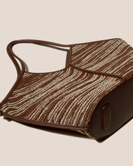 Hereu Shoulder Bags | CALELLA RAFFIA BICOLOUR - Leather-trimmed Tote Bag - Women/Men