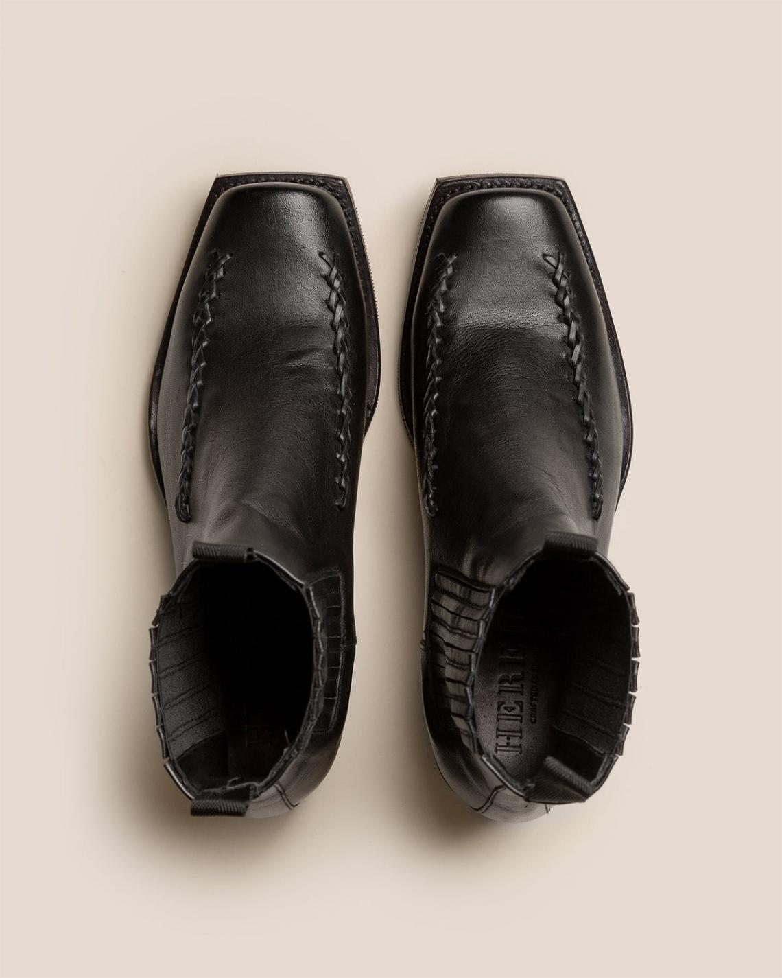 Hereu Boots | AGULLA - Square-Toe Braided Detail Chelsea Boot - Men