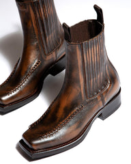Hereu Boots | AGULLA - Square-Toe Braided Detail Chelsea Boot - Men