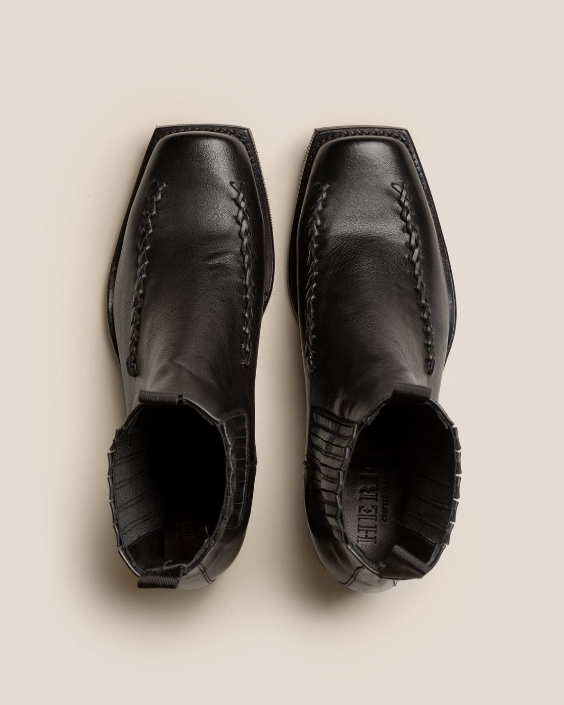 Hereu Boots | AGULLA - Square-Toe Braided Detail Chelsea Boot - Women