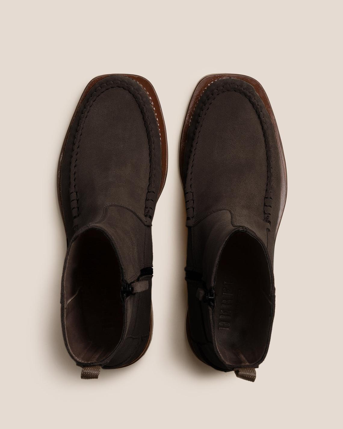 Hereu Boots | ANDREU SUEDE - Mid-Calf Zipped Boot - Women