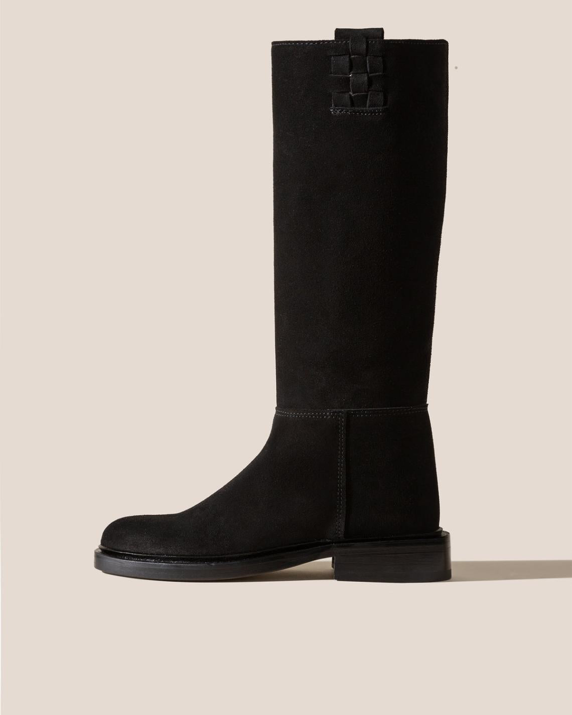 Hereu Boots | ANELLA WAXED - Interwoven Detailed Pull-On Boot - Women