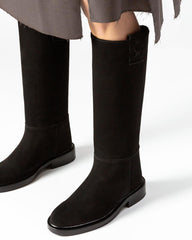 Hereu Boots | ANELLA WAXED - Interwoven Detailed Pull-On Boot - Women