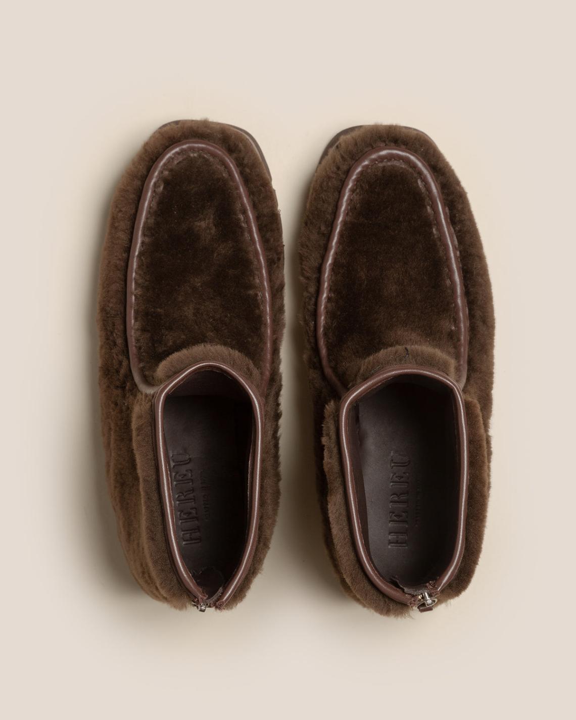 Hereu Boots | ARMENTA LOW ZIPPED - Shearling Ankle Boot Loafer - Women