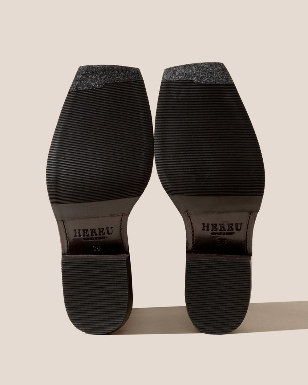 Hereu Boots | CALOBRA - Heeled Square-Toe Braided Detail Knee-High Boot - Women