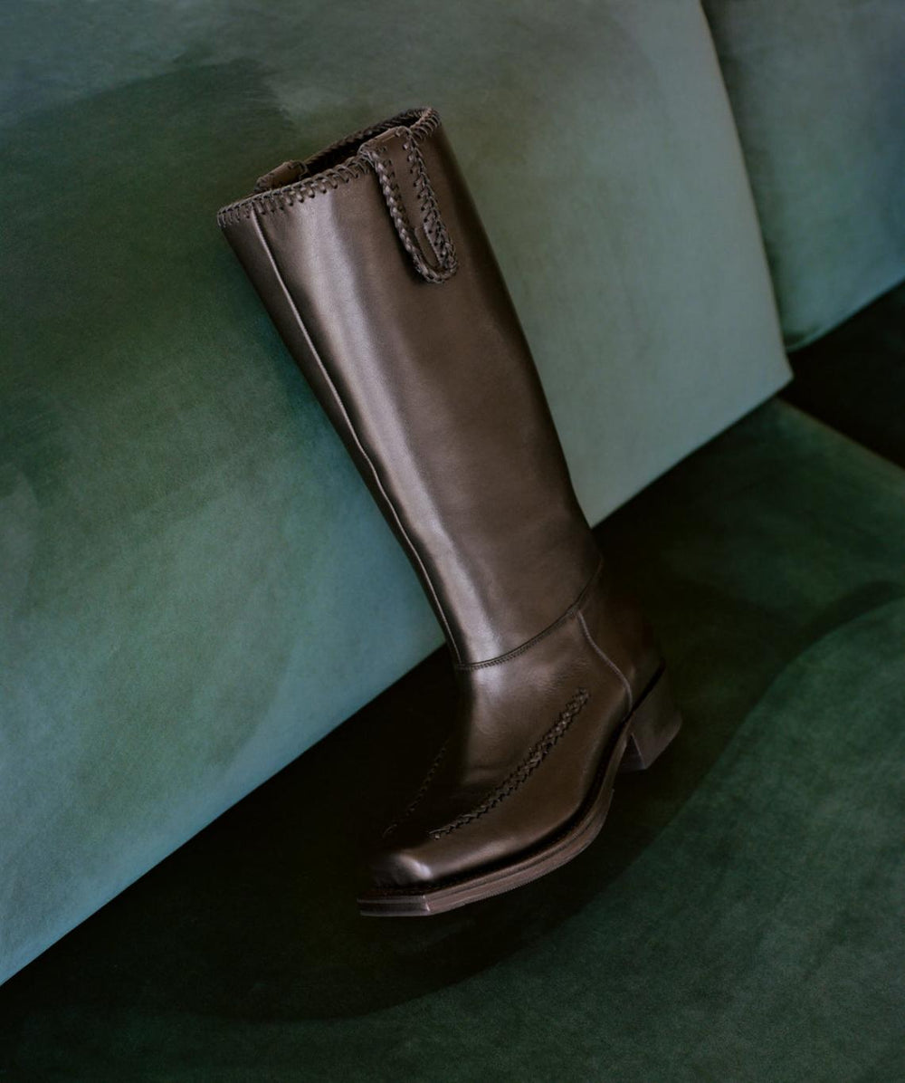 Hereu Boots | GALILEA - Square-Toe Braided Detail Boot - Women