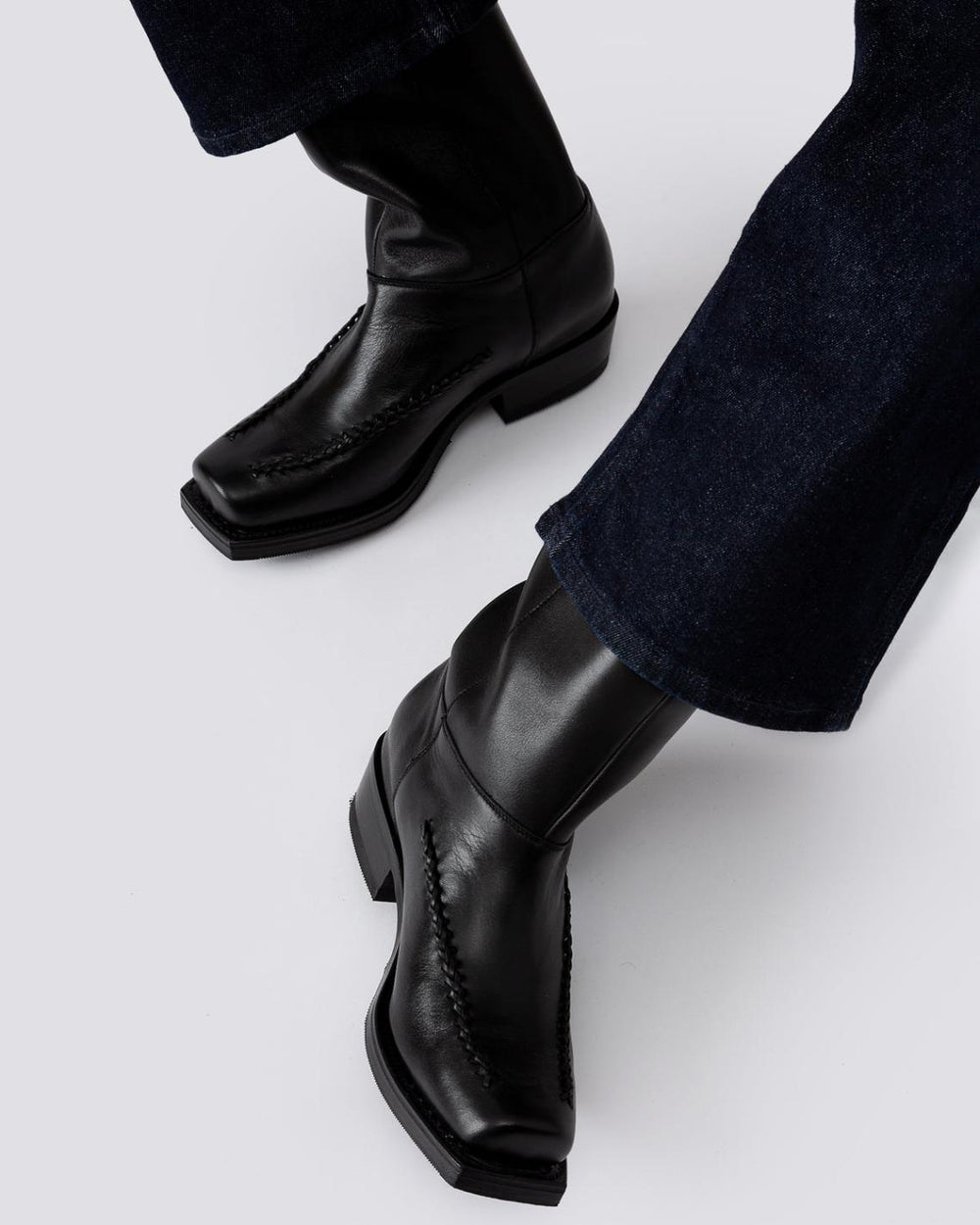 Hereu Boots | GALILEA - Square-Toe Braided Detail Boot - Women