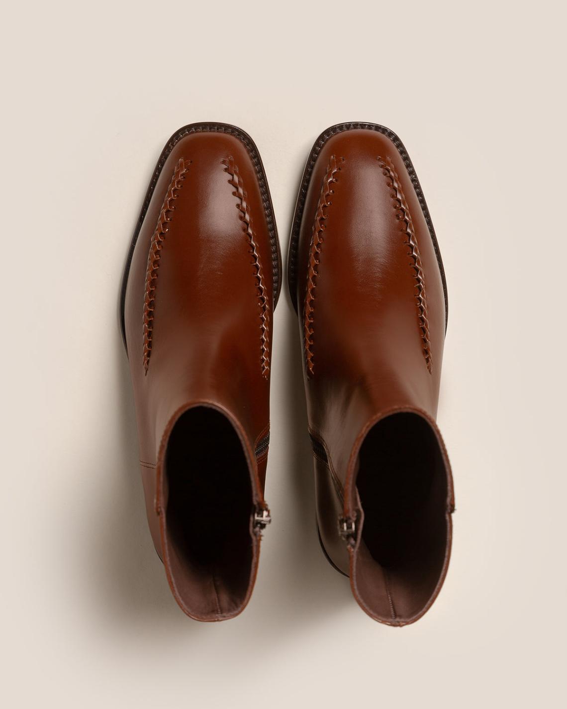 Hereu Boots | METLA POLISHED - Almond Toe Mid Calf Boot - Women