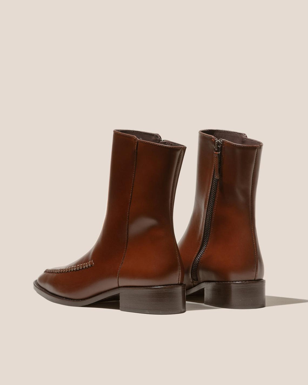 Hereu Boots | METLA POLISHED - Almond Toe Mid Calf Boot - Women