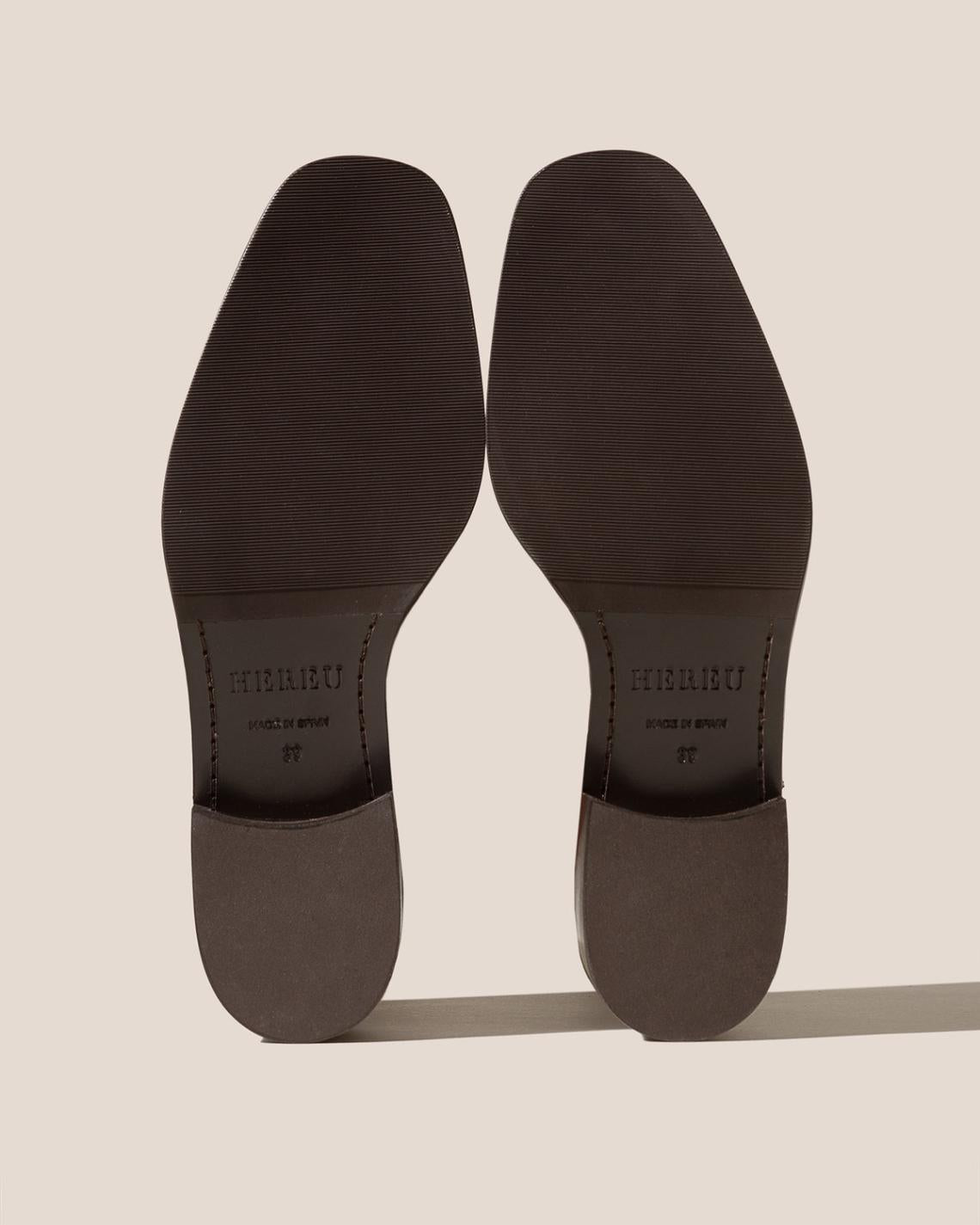 Hereu Boots | METLA POLISHED - Almond Toe Mid Calf Boot - Women