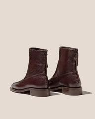 Hereu Boots | QUADRA GRAINY - Square Toe Back Zip Boot - Women