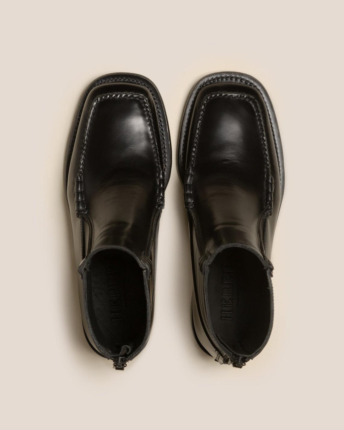 Hereu Boots | QUADRA - Square-Toe Back Zip Boot - Men