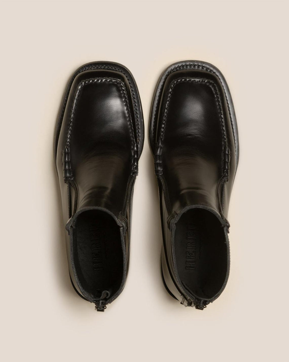 Hereu Boots | QUADRA - Square-Toe Back Zip Boot - Men