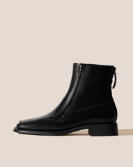 Hereu Boots | QUADRA - Square-Toe Back Zip Boot - Women