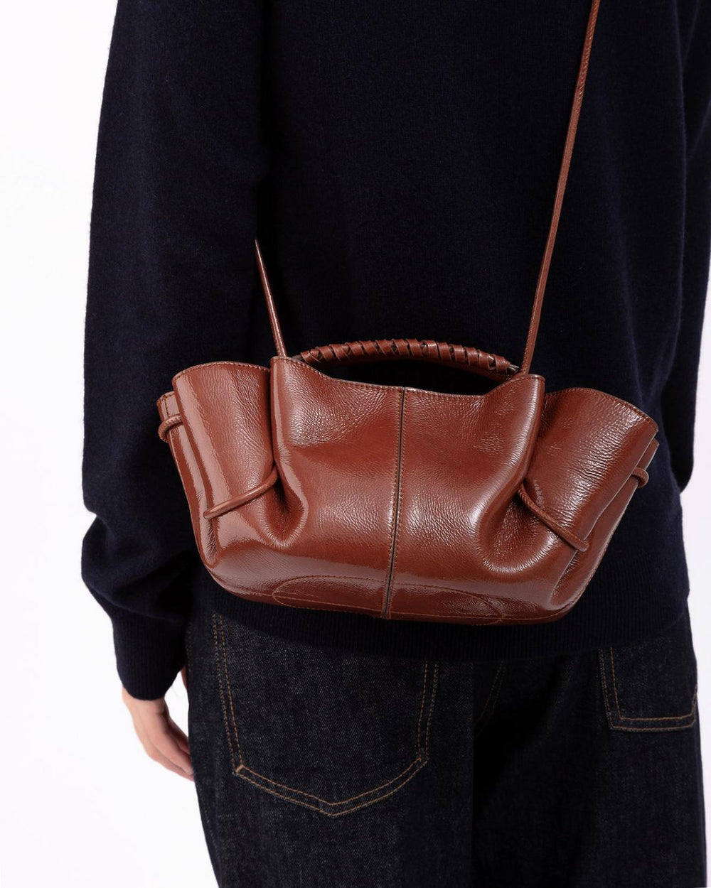 Hereu Crossbody Bags | ARTA MINI CRINKLED GLOSSY - Pleated Crossbody Bag - Women