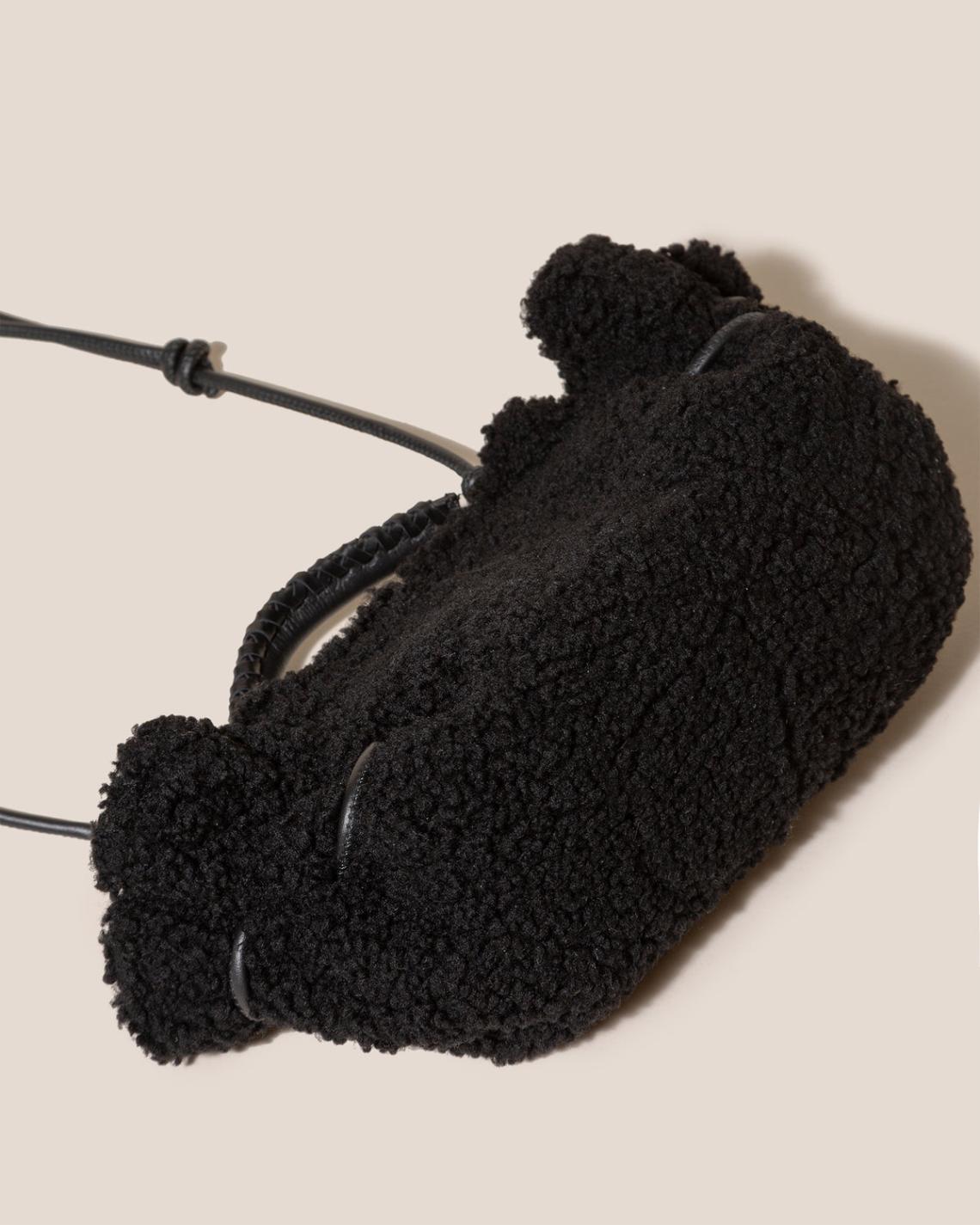Hereu Crossbody Bags | ARTA MINI CURLY SHEARLING - Pleated Crossbody Bag - Women