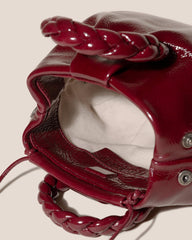 Hereu Crossbody Bags | BOMBON CRINKLED GLOSSY - Small Plaited-handle Leather Crossbody Bag - Women