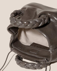 Hereu Crossbody Bags | BOMBON CRINKLED GLOSSY - Small Plaited-handle Leather Crossbody Bag - Women