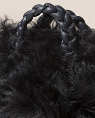 Hereu Crossbody Bags | BOMBON LONG HAIR SHEARLING - Small Plaited-handle Crossbody Bag - Women