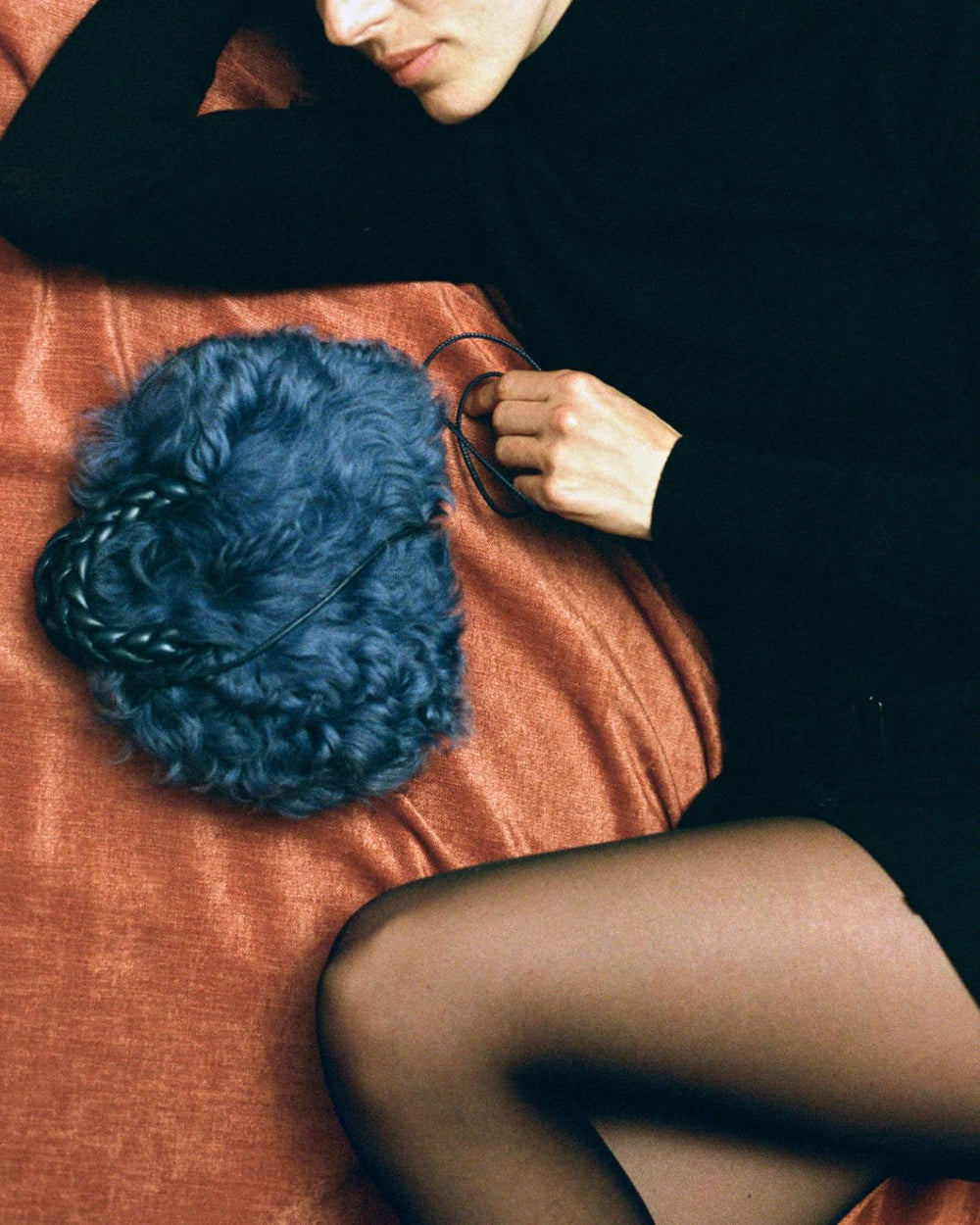 Hereu Crossbody Bags | BOMBON LONG HAIR SHEARLING - Small Plaited-handle Crossbody Bag - Women