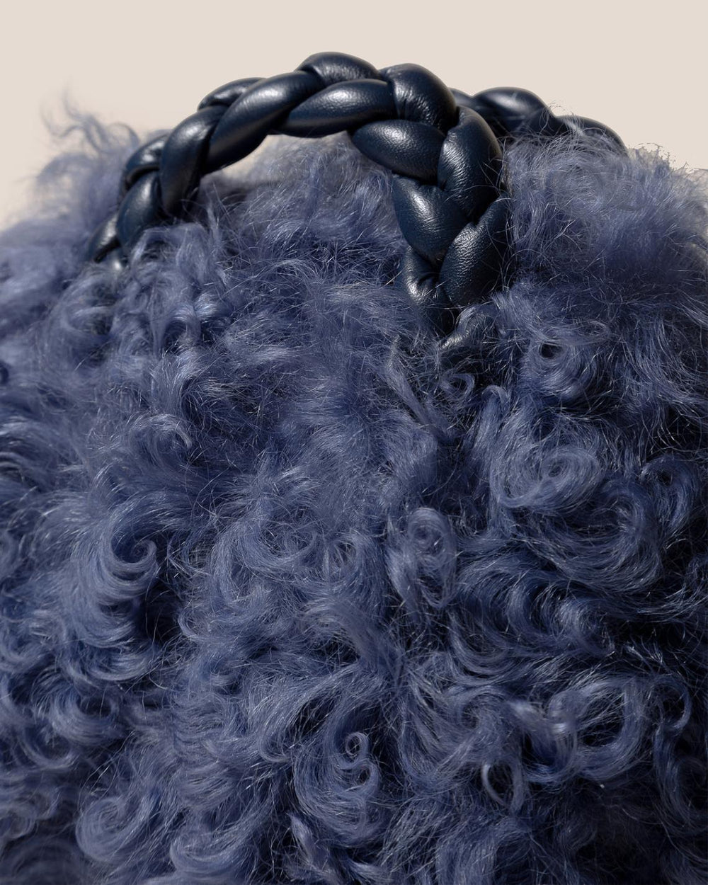 Hereu Crossbody Bags | BOMBON LONG HAIR SHEARLING - Small Plaited-handle Crossbody Bag - Women