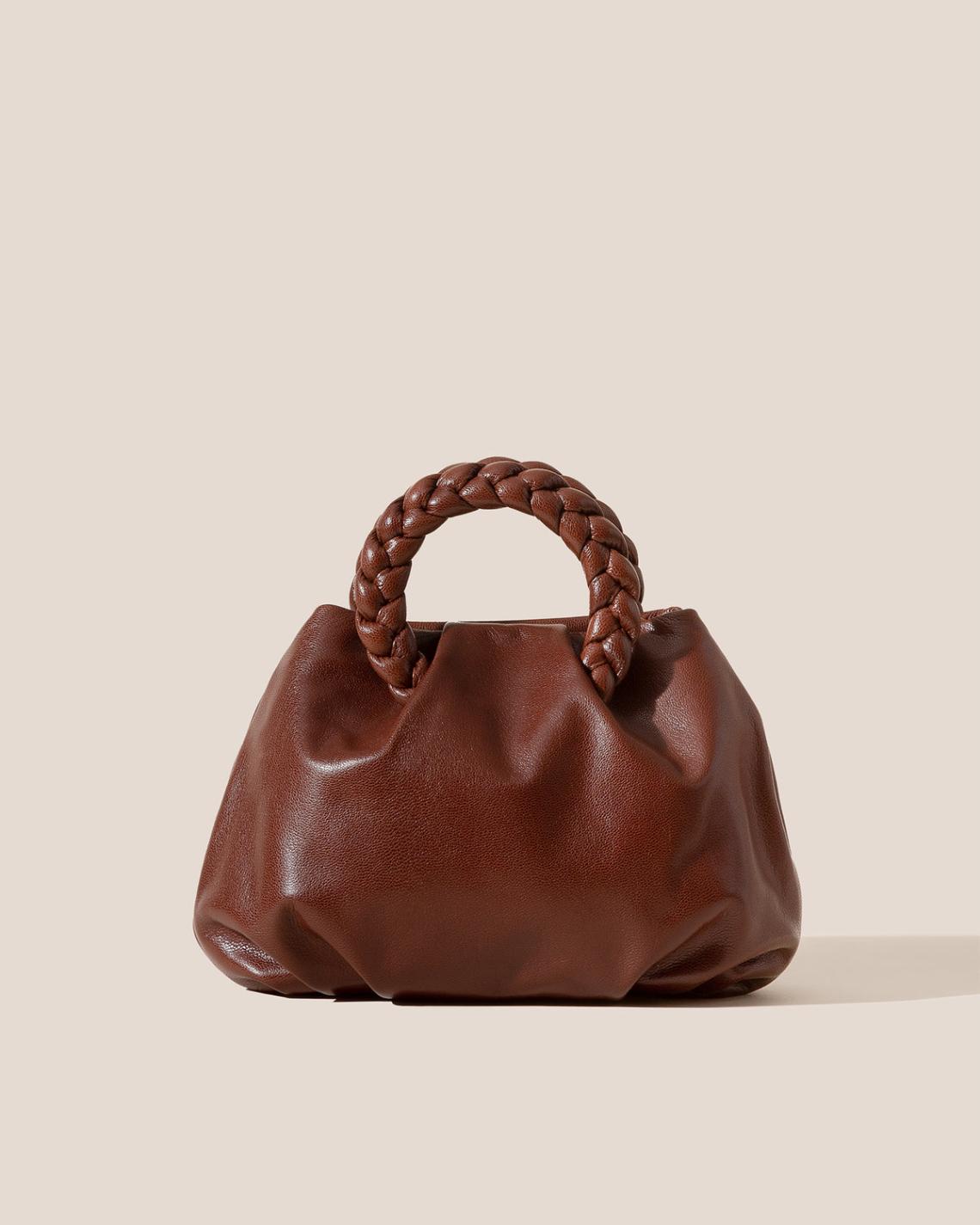 Hereu Crossbody Bags | BOMBON M SUPPLE SHINY - Plaited-handle Leather Crossbody Bag - Women
