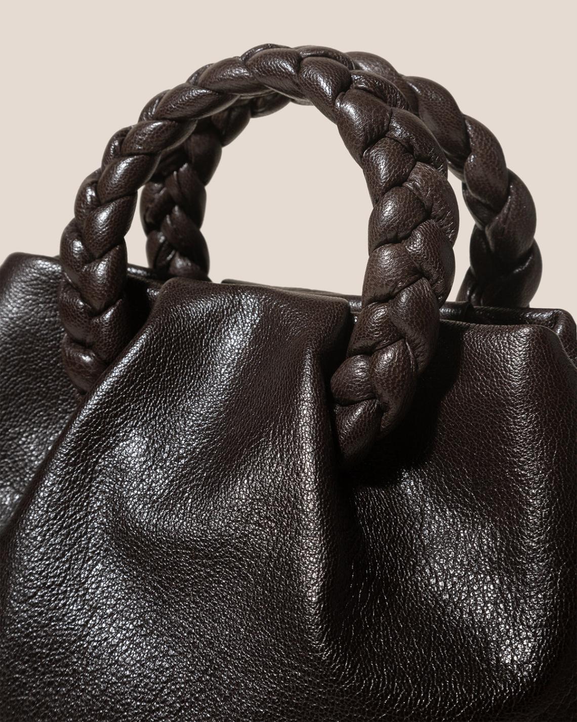 Hereu Crossbody Bags | BOMBON M SUPPLE SHINY - Plaited-handle Leather Crossbody Bag - Women