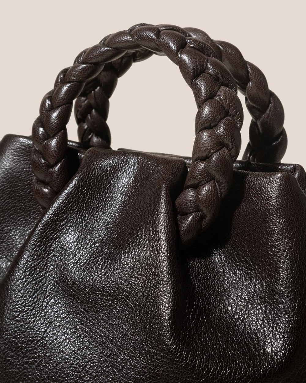 Hereu Crossbody Bags | BOMBON M SUPPLE SHINY - Plaited-handle Leather Crossbody Bag - Women