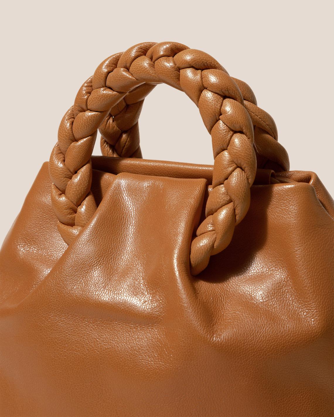 Hereu Crossbody Bags | BOMBON M SUPPLE SHINY - Plaited-handle Leather Crossbody Bag - Women