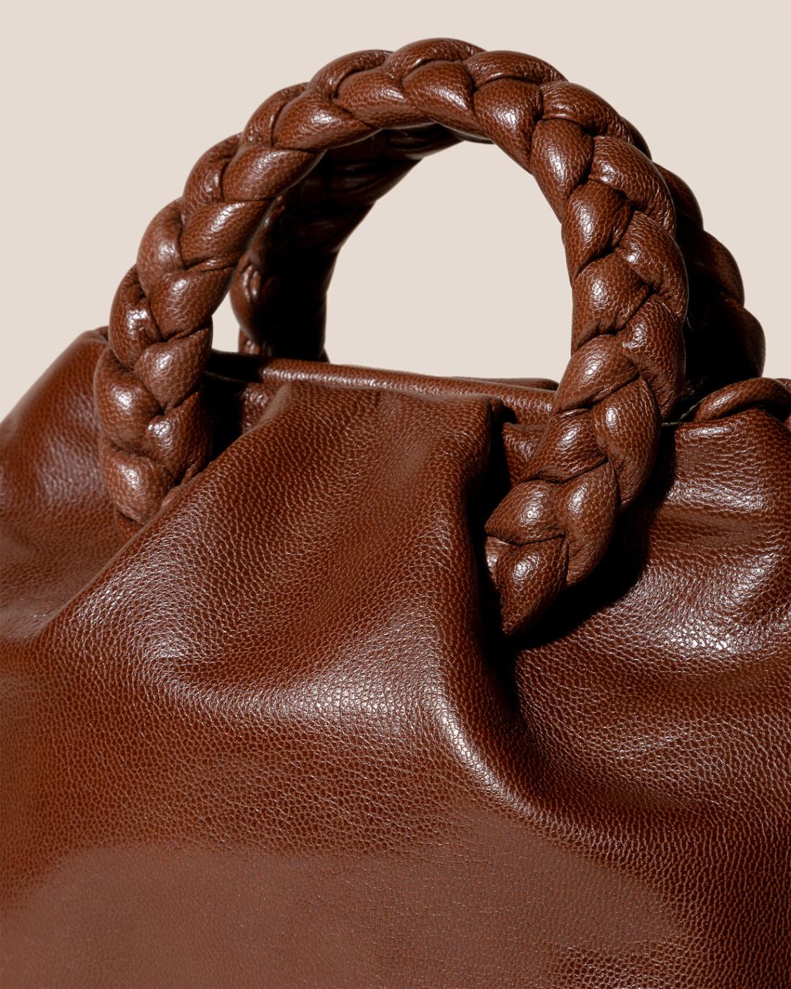 Hereu Crossbody Bags | BOMBON M SUPPLE SHINY - Plaited-handle Leather Crossbody Bag - Women
