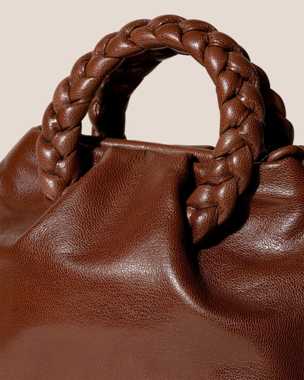 Hereu Crossbody Bags | BOMBON M SUPPLE SHINY - Plaited-handle Leather Crossbody Bag - Women