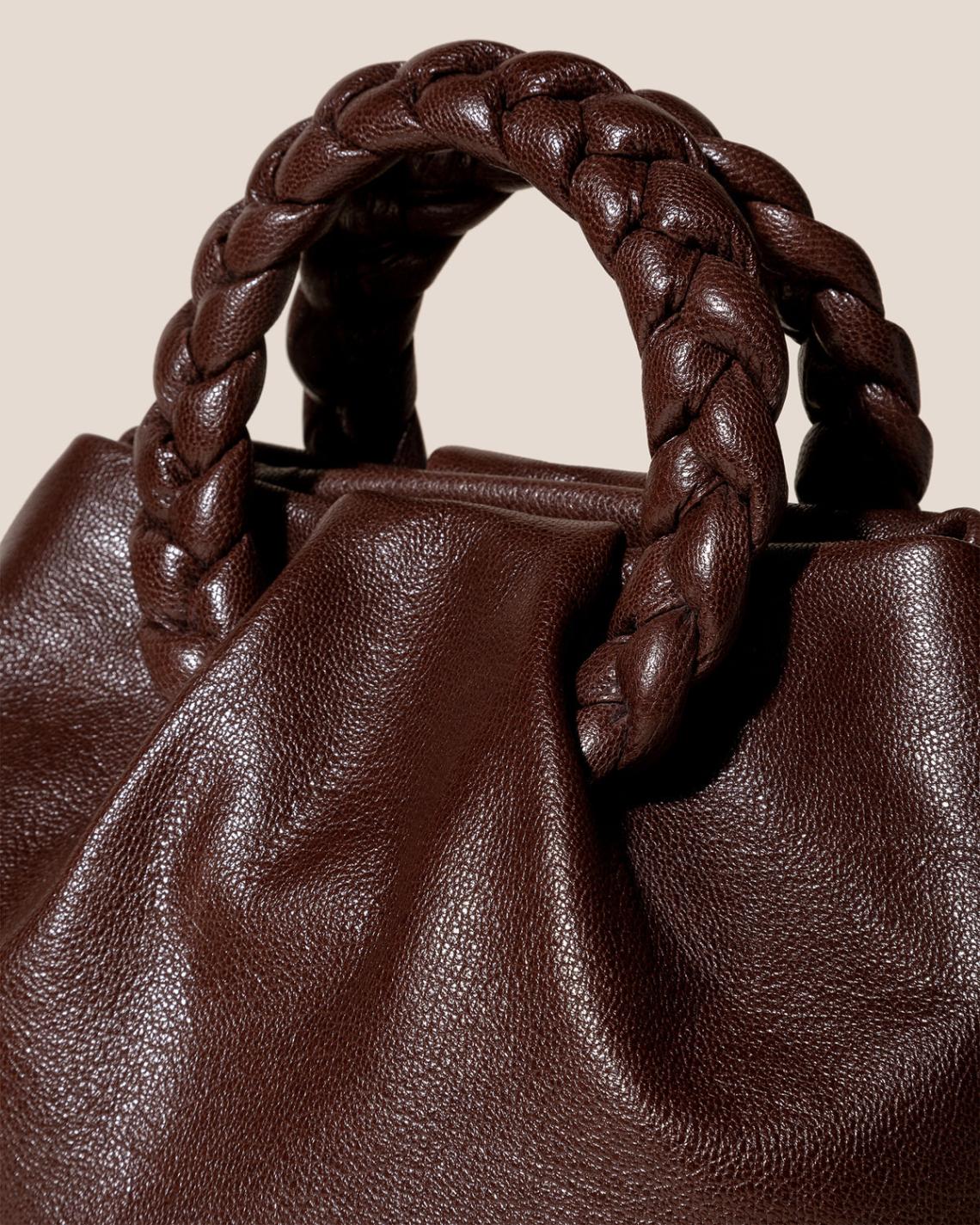 Hereu Crossbody Bags | BOMBON M SUPPLE SHINY - Plaited-handle Leather Crossbody Bag - Women