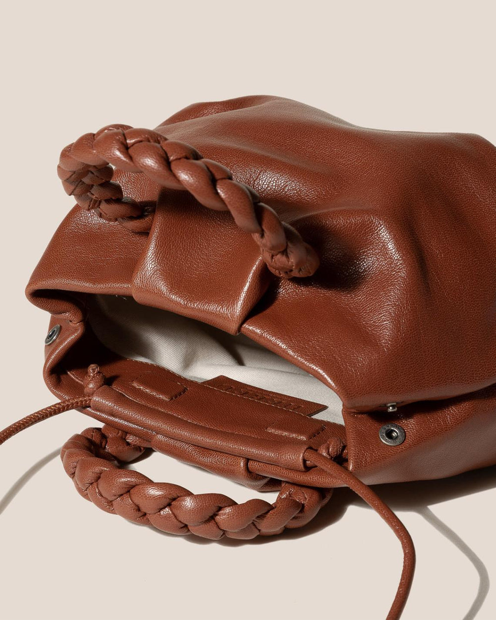 Hereu Crossbody Bags | BOMBON M SUPPLE SHINY - Plaited-handle Leather Crossbody Bag - Women