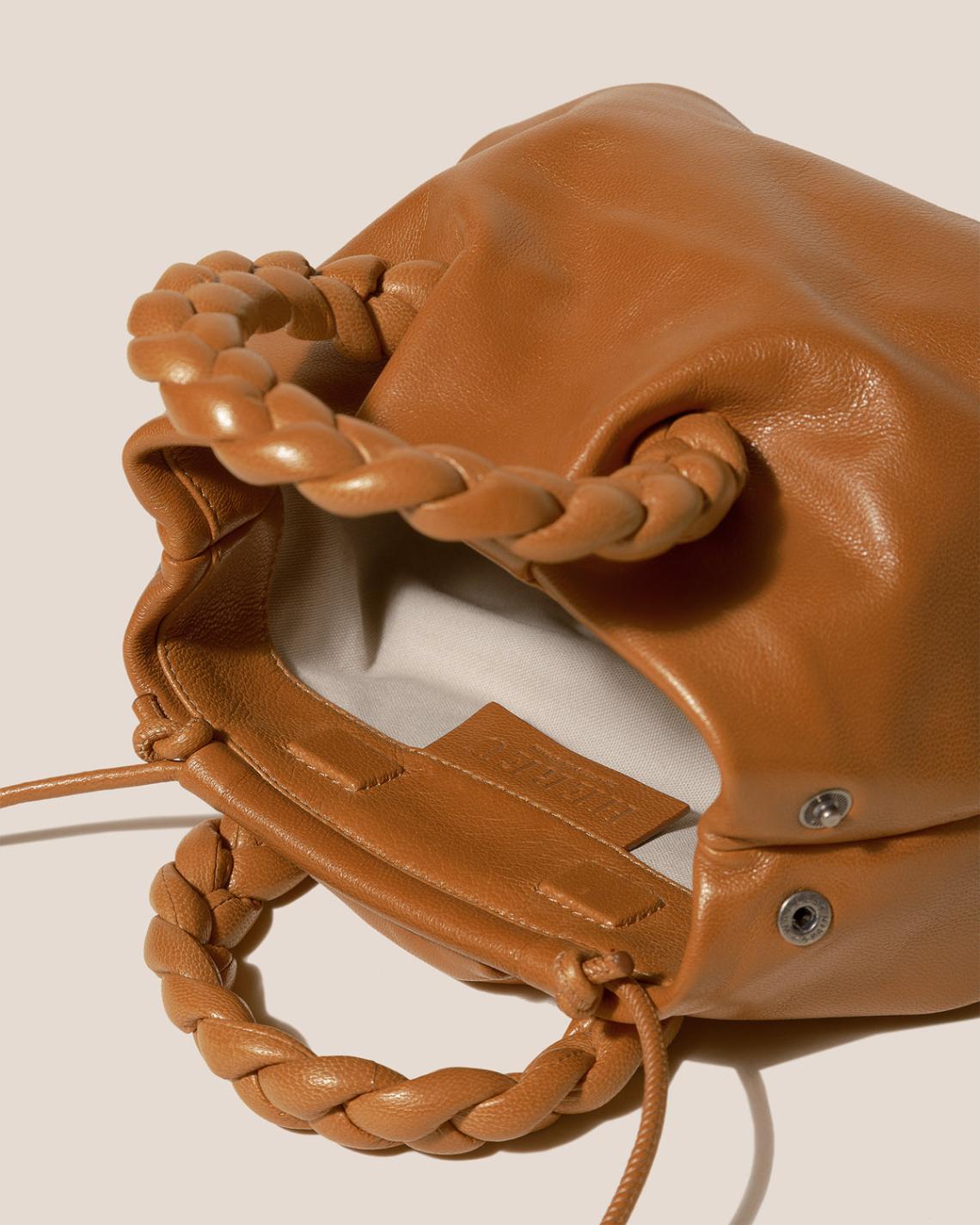 Hereu Crossbody Bags | BOMBON M SUPPLE SHINY - Plaited-handle Leather Crossbody Bag - Women