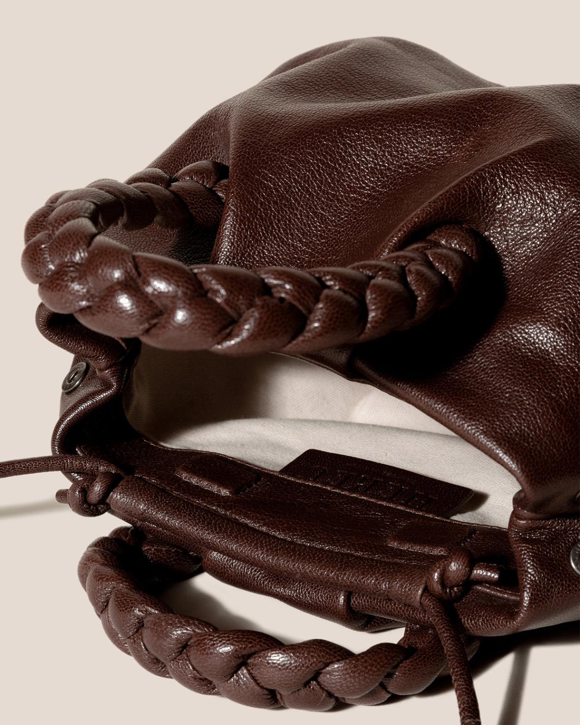 Hereu Crossbody Bags | BOMBON M SUPPLE SHINY - Plaited-handle Leather Crossbody Bag - Women